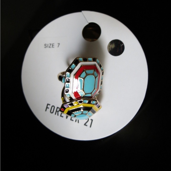 Forever 21 Multicolor Geometric Rings - Picture 2 of 6
